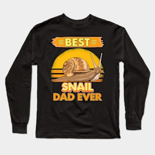 Mens Boys Snail Dad Ever Father Day Slug Snails Long Sleeve T-Shirt